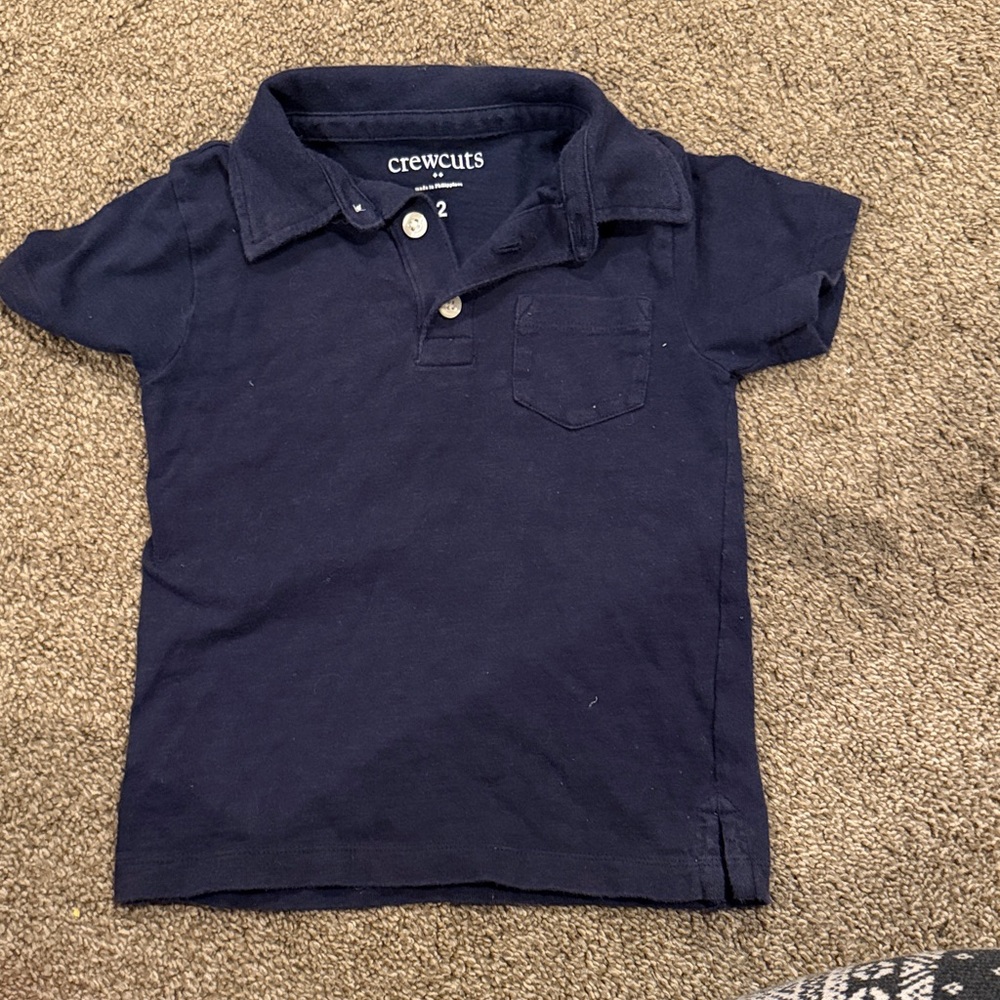 Crewcuts Navy Short-Sleeve Polo with Chest Pocket